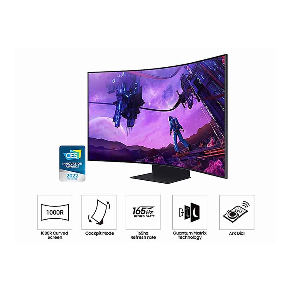 مانیتور هوشمند گیمینگ سامسونگ سری Odyssey Ark مدل LS55BG970NMXUE سایز 55 اینچ